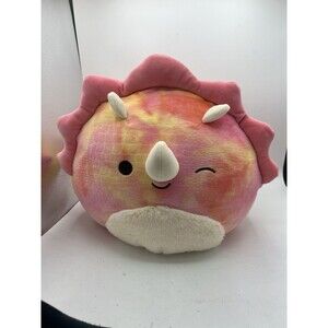 Squishmallows 16" Trinity Pink Tie-Dye Triceratops Fuzzy Belly LRG Plush Toy NWT